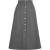 imageIDEALSANXUN Corduroy Skirt Women Fall Winter Elastic High Waisted Button A Line Vintage Cute Midi Skirts with SlitGrey