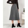 imageIDEALSANXUN Corduroy Skirt Women Fall Winter Elastic High Waisted Button A Line Vintage Cute Midi Skirts with SlitGrey