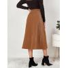 imageIDEALSANXUN Corduroy Skirt Women Fall Winter Elastic High Waisted Button A Line Vintage Cute Midi Skirts with SlitKhaki