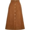 imageIDEALSANXUN Corduroy Skirt Women Fall Winter Elastic High Waisted Button A Line Vintage Cute Midi Skirts with SlitKhaki