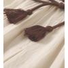 imageIDEALSANXUN Linen Skirts for Women Casual Lightweight 2024 Summer Vintage A Line Drawstring Elastic High Waist Midi SkirtsKhaki