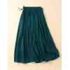imageIDEALSANXUN Linen Skirts for Women Spring Summer A Line Elastic High Waisted Casual Drawstring Flowy Midi SkirtGreen