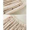 imageIDEALSANXUN Linen Skirts for Women Spring Summer A Line Flowy Casual Elastic High Waisted Polka Dot Midi SkirtBeige