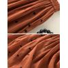 imageIDEALSANXUN Linen Skirts for Women Spring Summer A Line Flowy Casual Elastic High Waisted Polka Dot Midi SkirtOrange