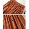 imageIDEALSANXUN Linen Skirts for Women Spring Summer A Line Flowy Casual Elastic High Waisted Polka Dot Midi SkirtOrange