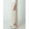 imageIDEALSANXUN Linen Skirts for Women Spring Summer Casual Trendy Elastic High Waisted Cotton Midi Skirt with PocketsBeige
