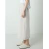 imageIDEALSANXUN Linen Skirts for Women Spring Summer Casual Trendy Elastic High Waisted Cotton Midi Skirt with PocketsWhite