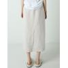 imageIDEALSANXUN Linen Skirts for Women Spring Summer Casual Trendy Elastic High Waisted Cotton Midi Skirt with PocketsWhite
