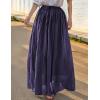 imageIDEALSANXUN Linen Skirts for Women Spring Summer Outfits A Line Elastic High Waisted Casual Lightweight Flowy Midi SkirtPurple