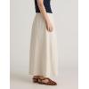 imageIDEALSANXUN Linen Skirts for Women Summer A Line Elastic High Waisted Long Maxi Skirt with SlitBeige