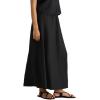 imageIDEALSANXUN Linen Skirts for Women Summer A Line Elastic High Waisted Long Maxi Skirt with SlitBlack