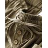 imageIDEALSANXUN Linen Skirts for Women Summer A Line Flowy Casual Drawstring High Waist Button Down Midi Skirts with SlitArmy