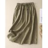 imageIDEALSANXUN Linen Skirts for Women Summer A Line Flowy Casual Drawstring High Waist Button Down Midi Skirts with SlitArmy