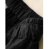 imageIDEALSANXUN Linen Skirts for Women Summer A Line Flowy Casual Drawstring High Waist Button Down Midi Skirts with SlitBlack
