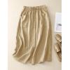 imageIDEALSANXUN Linen Skirts for Women Summer A Line Flowy Casual Drawstring High Waist Button Down Midi Skirts with SlitDark Khaki