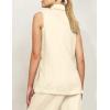 imageIDEALSANXUN Linen Vest Women Spring Summer Sleeveless Blazer Jackets Casual Lightweight Cardigan Vest Top WaistcoatBeige