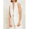 imageIDEALSANXUN Linen Vest Women Spring Summer Sleeveless Blazer Jackets Casual Lightweight Cardigan Vest Top WaistcoatWhite