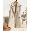 imageIDEALSANXUN Long Vest for Women Sleeveless Blazer Jackets Vest TopsBeige