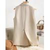 imageIDEALSANXUN Long Vest for Women Sleeveless Blazer Jackets Vest TopsBeige