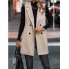 imageIDEALSANXUN Long Vest for Women Sleeveless Tweed Blazer Fall Jackets Cardigan OuterwearBeige