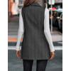 imageIDEALSANXUN Long Vest for Women Sleeveless Tweed Blazer Fall Jackets Cardigan OuterwearBlack