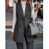 imageIDEALSANXUN Long Vest for Women Sleeveless Tweed Blazer Fall Jackets Cardigan OuterwearBlack