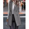 imageIDEALSANXUN Long Vest for Women Sleeveless Tweed Blazer Fall Jackets Cardigan OuterwearGrey