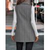 imageIDEALSANXUN Long Vest for Women Sleeveless Tweed Blazer Fall Jackets Cardigan OuterwearGrey