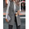 imageIDEALSANXUN Long Vest for Women Sleeveless Tweed Blazer Fall Jackets Cardigan OuterwearGrey