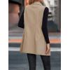 imageIDEALSANXUN Long Vest for Women Sleeveless Tweed Blazer Fall Jackets Cardigan OuterwearKhaki