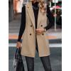 imageIDEALSANXUN Long Vest for Women Sleeveless Tweed Blazer Fall Jackets Cardigan OuterwearKhaki
