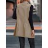 imageIDEALSANXUN Long Vest for Women Sleeveless Tweed Blazer Fall Jackets Cardigan OuterwearLight Brown