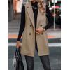 imageIDEALSANXUN Long Vest for Women Sleeveless Tweed Blazer Fall Jackets Cardigan OuterwearLight Brown