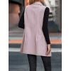 imageIDEALSANXUN Long Vest for Women Sleeveless Tweed Blazer Fall Jackets Cardigan OuterwearPink