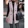 imageIDEALSANXUN Long Vest for Women Sleeveless Tweed Blazer Fall Jackets Cardigan OuterwearPink
