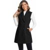 imageIDEALSANXUN Long Vest for Women Sleeveless Tweed Blazer Fall Jackets Cardigan OuterwearPure Black