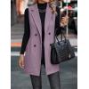 imageIDEALSANXUN Long Vest for Women Sleeveless Tweed Blazer Fall Jackets Cardigan OuterwearPurple