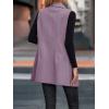 imageIDEALSANXUN Long Vest for Women Sleeveless Tweed Blazer Fall Jackets Cardigan OuterwearPurple