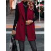 imageIDEALSANXUN Long Vest for Women Sleeveless Tweed Blazer Fall Jackets Cardigan OuterwearWine