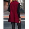 imageIDEALSANXUN Long Vest for Women Sleeveless Tweed Blazer Fall Jackets Cardigan OuterwearWine