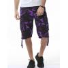 imageIDEALSANXUN Mens Casual Loose Fit MultiPockets Military Cargo ShortsCamo Purple