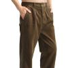 imageIDEALSANXUN Mens Corduroy Pants Casual Straight Leg Pleated Dress Pants1brown