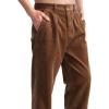 imageIDEALSANXUN Mens Corduroy Pants Casual Straight Leg Pleated Dress Pants1brown New