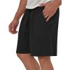 imageIDEALSANXUN Mens Linen Shorts 7 Inch Summer Casual Elastic Waist Drawstring Beach PantsBlack