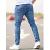 imageIDEALSANXUN Mens Skinny Jeans Ripped Stretch Stacked Slim Fit Tapered Denim PantsDark Blue