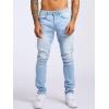 imageIDEALSANXUN Mens Slim Fit Stretch Jeans Denim Pants Casual Skinny Jean TrousersLight Blue