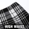 imageIDEALSANXUN Midi Plaid Skirts for Women Fall Winter Knee Length Pencil Wool Skirt with SlitBlack