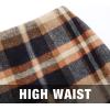 imageIDEALSANXUN Midi Plaid Skirts for Women Fall Winter Knee Length Pencil Wool Skirt with SlitBrown 01