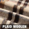 imageIDEALSANXUN Midi Plaid Skirts for Women Fall Winter Knee Length Pencil Wool Skirt with SlitBrown 01