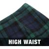 imageIDEALSANXUN Midi Plaid Skirts for Women Fall Winter Knee Length Pencil Wool Skirt with SlitGreen